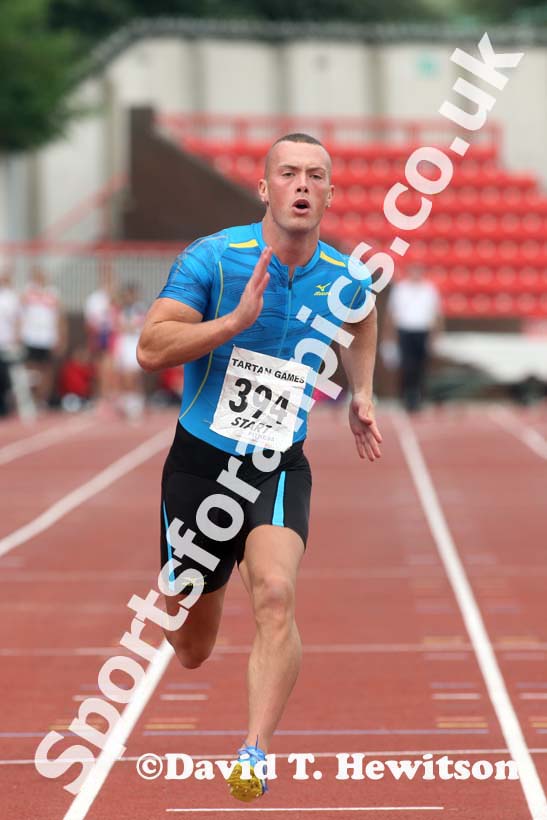 Richard Kilty (Gateshead) 100 metres at the Gateshead Tartan Games Open.